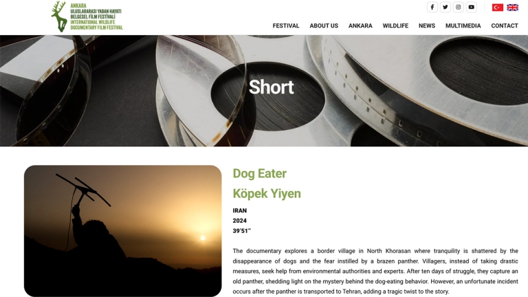 سگ خور در جشنواره مستند حیات وحش آنکارا